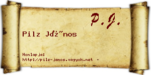 Pilz János névjegykártya
